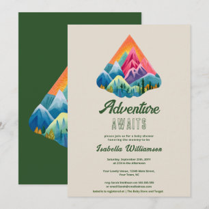 Mountain Adventure wacht op Baby shower Kaart