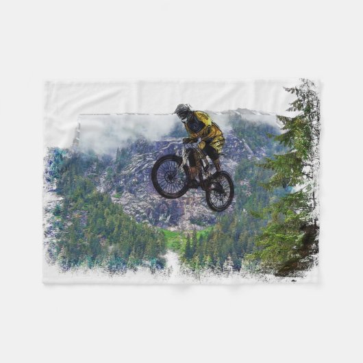 Mountain Air BMXer - BMX Rider Fleece Blanket Deken (Voorkant (Horizontaal))