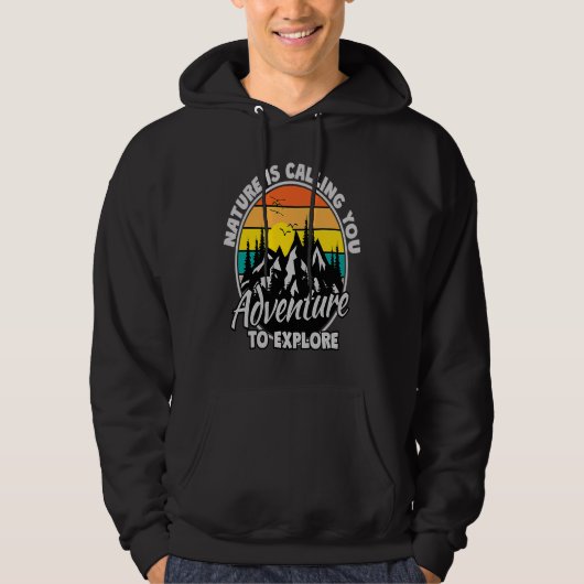 Mountain and Forest Scene Silhouette 13 Hoodie (Voorkant)