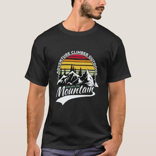 Mountain and Forest Scene Silhouette 29 T-shirt (Voorkant)