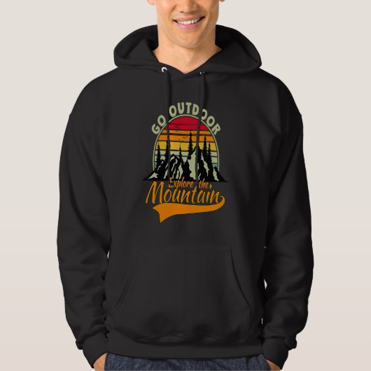 Mountain and Forest Scene Silhouette  3 Hoodie (Voorkant)