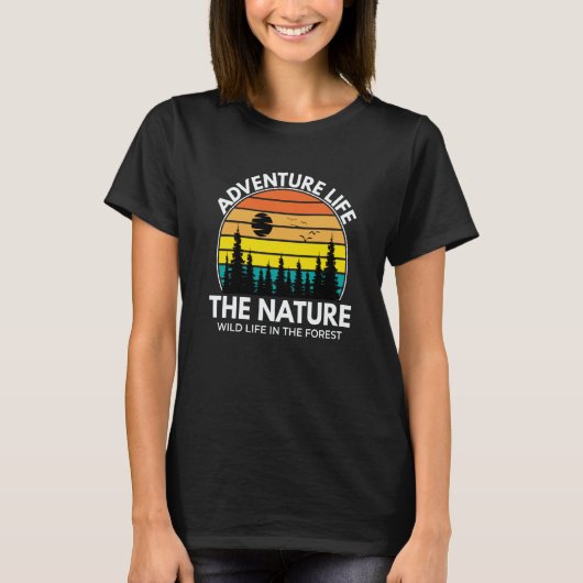 Mountain and Forest Scene Silhouette  43 T-shirt (Voorkant)