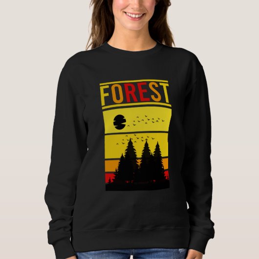 Mountain and Forest Scene Silhouette  48 Trui (Voorkant)