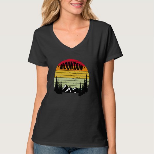 Mountain and Forest Scene Silhouette  52 T-shirt (Voorkant)