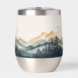 Mountain and Forest Watercolor