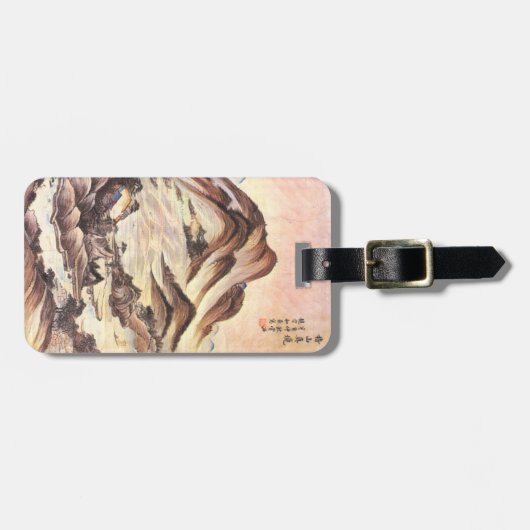 Mountain and Stream Korean Joseon Dynasty Folk Art Bagagelabel (Voorkant horizontaal)