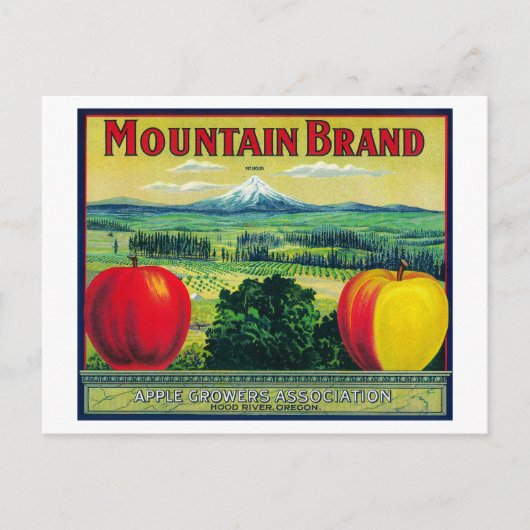 Mountain Apple Crate LabelHood River, OF Briefkaart (Voorkant)
