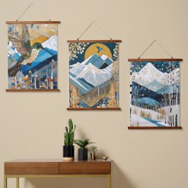 Mountain Art Nouveau Hangend Wandkleed