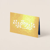 Mountain Ash Joy Script Foto Blauw Marine Goud Wit Folie Kaarten (Voorkant)