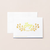 Mountain Ash Joy Script Foto Blauw Marine Goud Wit Folie Kaarten (Met envelop)