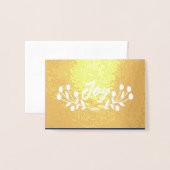 Mountain Ash Joy Script Foto Blauw Marine Goud Wit Folie Kaarten (Voorkant met envelop)
