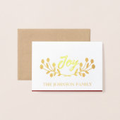 Mountain Ash Joy Script Foto Bourgondië Goud Wit Folie Kaarten (Voorkant met envelop)