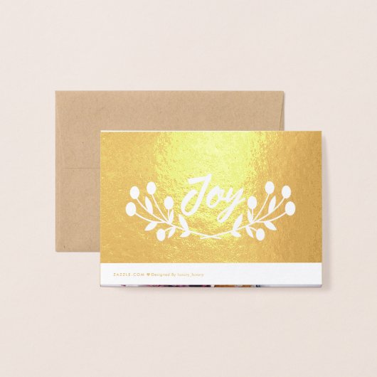 Mountain Ash Joy Script Foto Bourgondië Goud Wit Folie Kaarten (Met envelop)