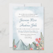 Mountain Asters Blauwe bruiloft Kaart (Voorkant)