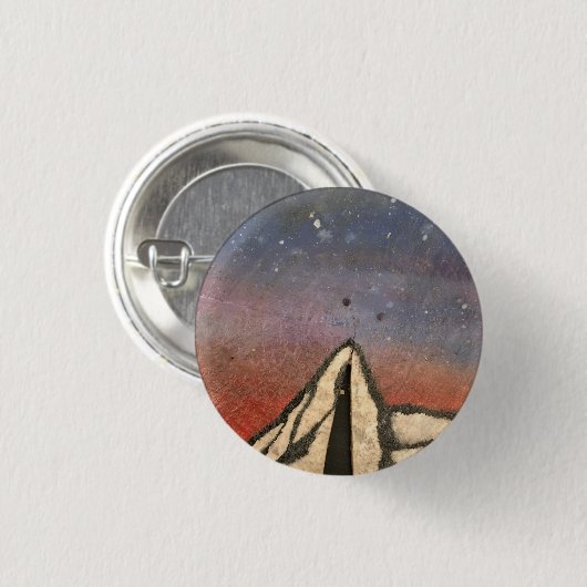 Mountain at night ronde button 3,2 cm (Voorkant /achterkant)