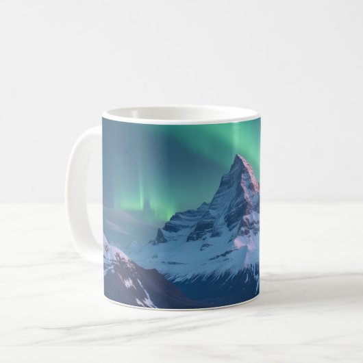 Mountain Aurora Borealis Koffiemok (Voorkant links)