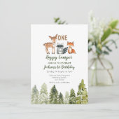 Mountain avontuur camper eerste verjaardag kaart (Staand voorkant)