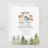 Mountain avontuur camper eerste verjaardag kaart (Voorkant)