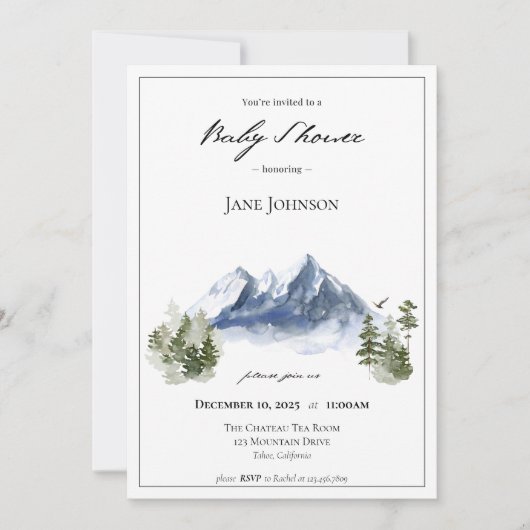 Mountain Baby shower Invitation Kaart (Voorkant)