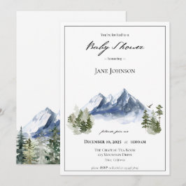 Mountain Baby shower Invitation Kaart