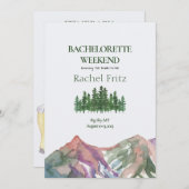 Mountain Bachelorette Invitation Itinerary Kaart (Voorkant / Achterkant)