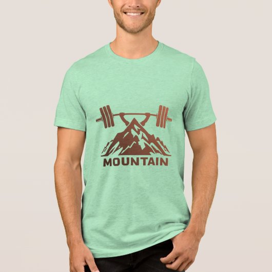 Mountain Barbell Adventure – Outdoor Fitness Tri-Blend Shirt (Voorkant)