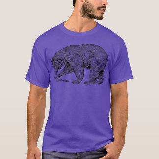 Mountain Bear Black Line Illustration 1501 T-shirt