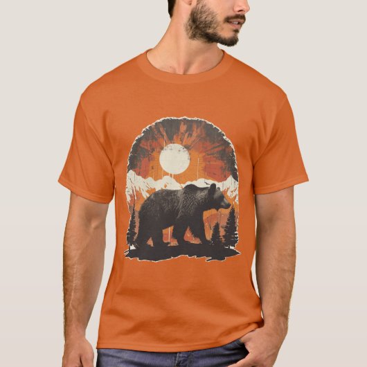Mountain Bear Sunset girl T-shirt (Voorkant)