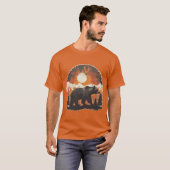 Mountain Bear Sunset meisje T-shirt (Voorkant volledig)