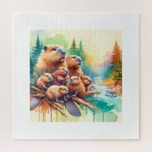 Mountain Beavers 010624AREF122 - Watercolor Legpuzzel (Verticaal)