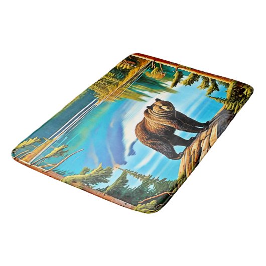 Mountain Beer: Lake Reflection Art Badmat (Gekanteld)