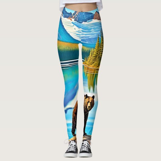 Mountain Beer: Lake Reflection Art Leggings (Voorkant)