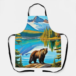 Mountain Beer: Lake Reflection Art Schort