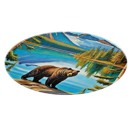 Mountain Beer: Lake Reflection Art Snijplank (Hoek)