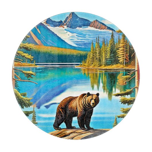 Mountain Beer: Lake Reflection Art Snijplank (Voorkant)