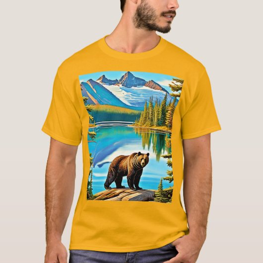Mountain Beer: Lake Reflection Art T-shirt (Voorkant)