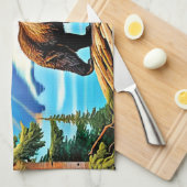 Mountain Beer: Lake Reflection Art Theedoek (Quarter Fold)