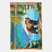 Mountain Beer: Lake Reflection Art Theedoek (Verticaal)