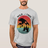 Mountain Beer Silhouette Retro Wild Free T-shirt (Voorkant)