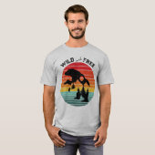Mountain Beer Silhouette Retro Wild Free T-shirt (Voorkant volledig)