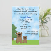 Mountain Beren Baby shower Uitnodiging voor jongen (Staand voorkant)