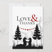 Mountain Beren Love and Bedankt on Back Wedding Kaart (Achterkant)