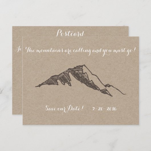  Mountain Bewaar de datum Aankondigingskaart (Voorkant / Achterkant)
