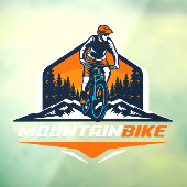 Mountain Bike Adventure White Bike-winkel Raamsticker (Vel 3)