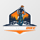 Mountain Bike Adventure White Bike-winkel Raamsticker (Vel)