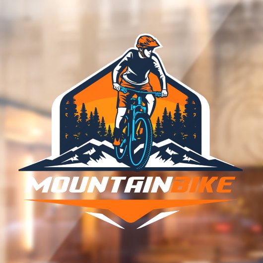 Mountain Bike Adventure White Bike-winkel Raamsticker (Vel 2)