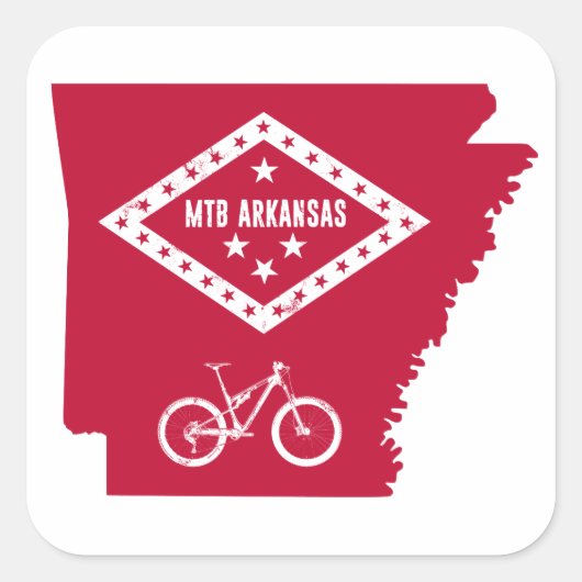 Mountain Bike Arkansas Vierkante Sticker (Voorkant)