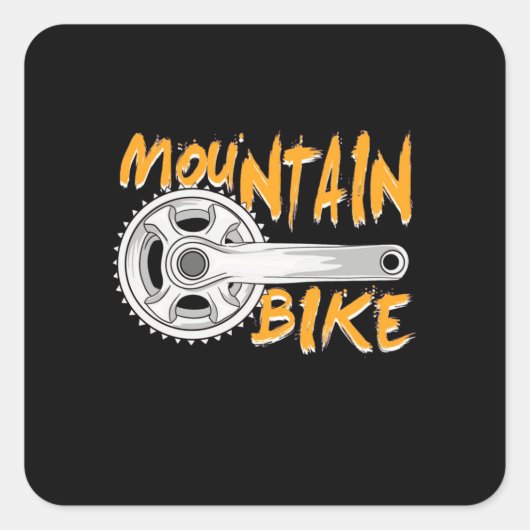 Mountain Bike Art Vierkante Sticker (Voorkant)