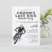 Mountain Bike Bachelor Party Groom's Last Ride Kaart (Staand voorkant)