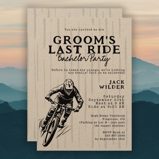Mountain Bike Bachelor Party Groom's Last Ride Kaart